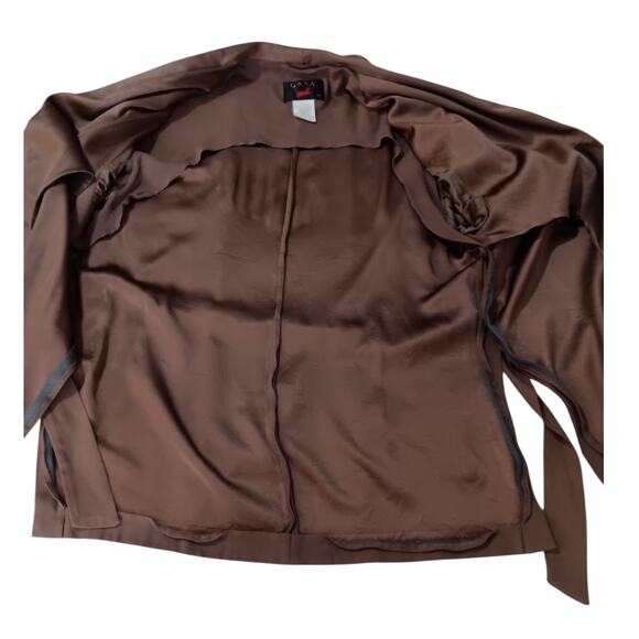 MONDI GALA Vintage Suit Set XL Satin Flowy Pants Belted Top Jacket Dressy Event - Picture 11 of 16